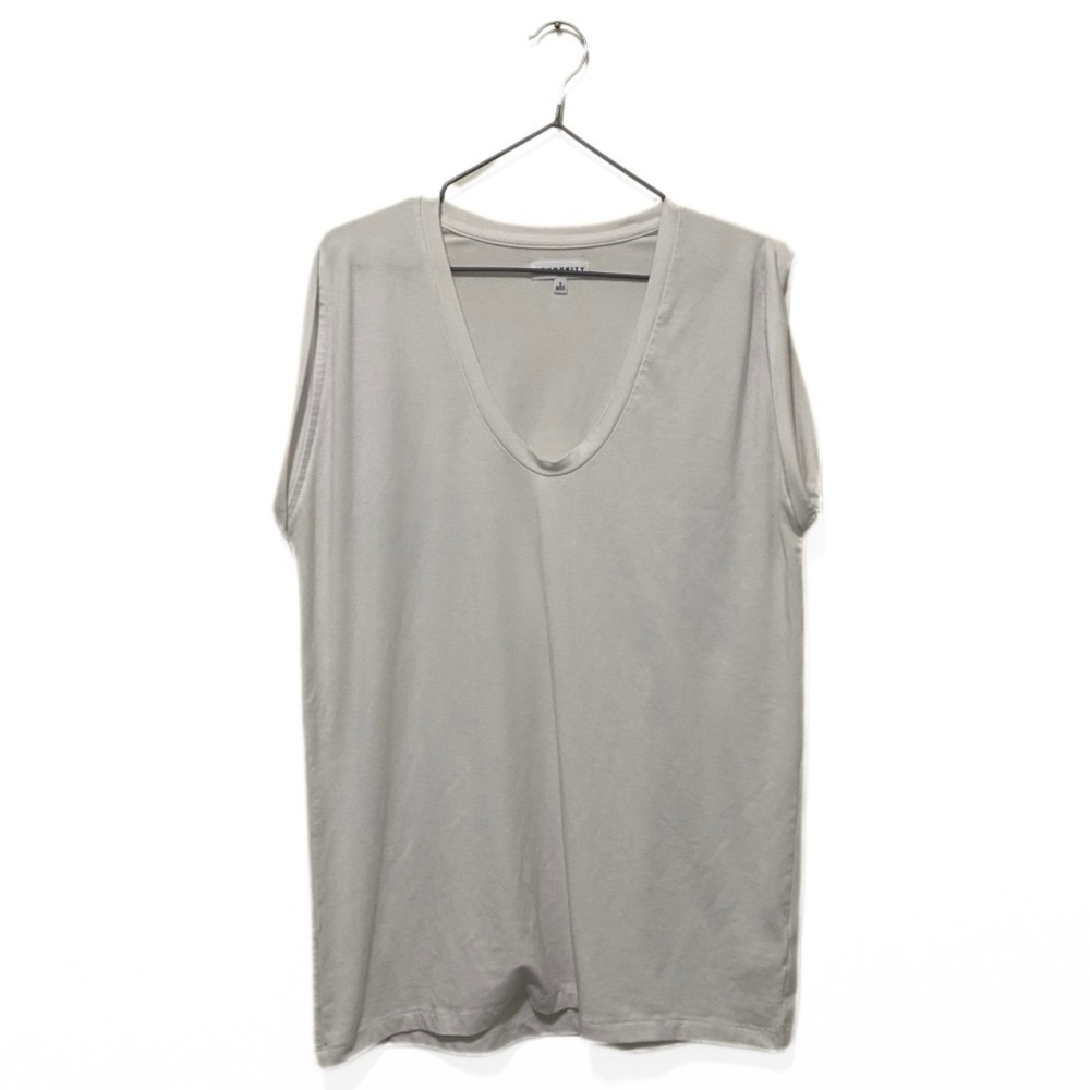 Community | Aritzia White Scoop-Neck Relaxed-Fit Flowy Long Tank Top Size Small